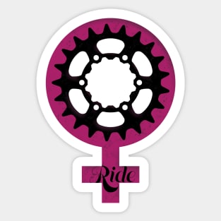 Chain Ring Girl Power RIDE! Sticker